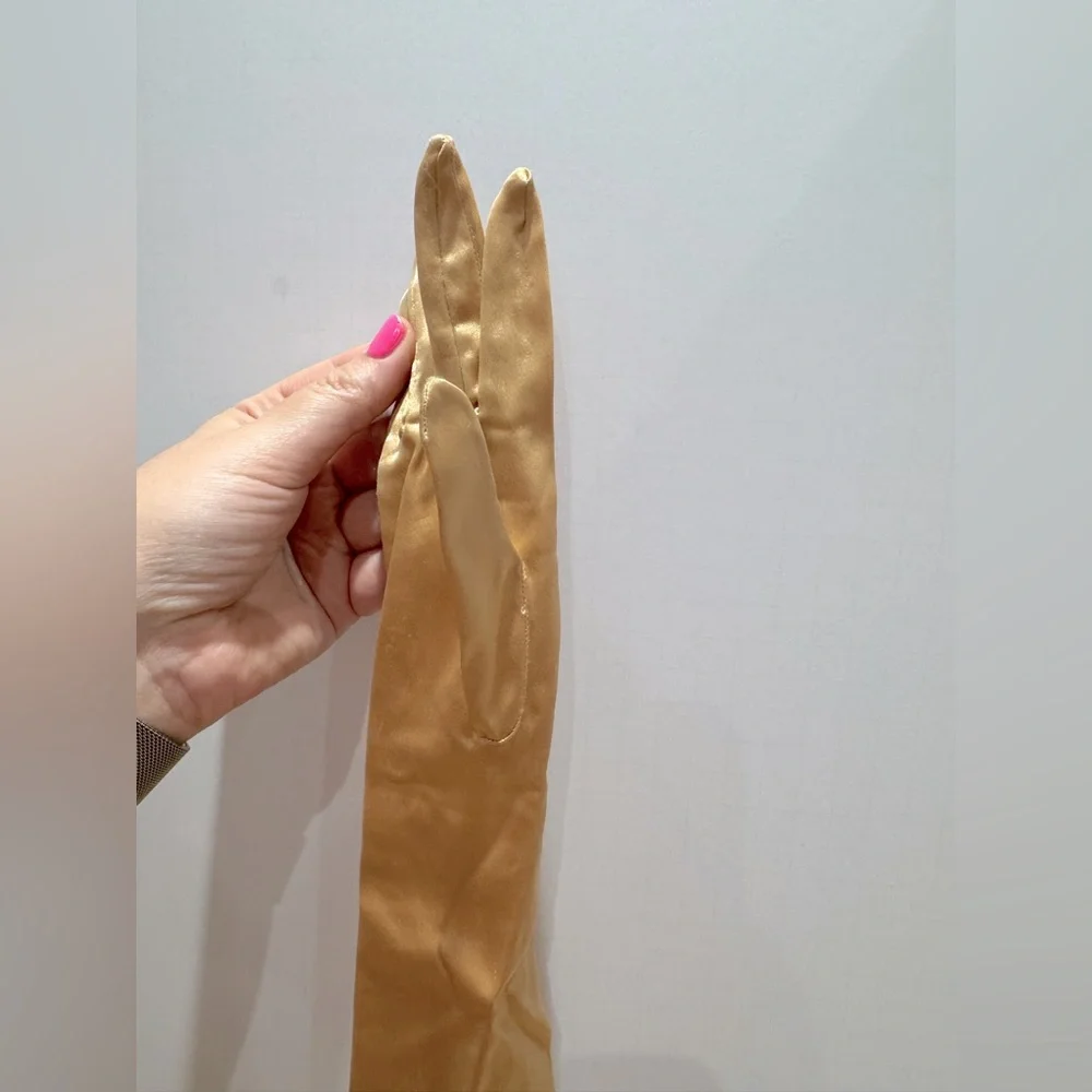 Vintage Kay gloves champagne Gold Satin Gloves 1950s/60s made in Germany